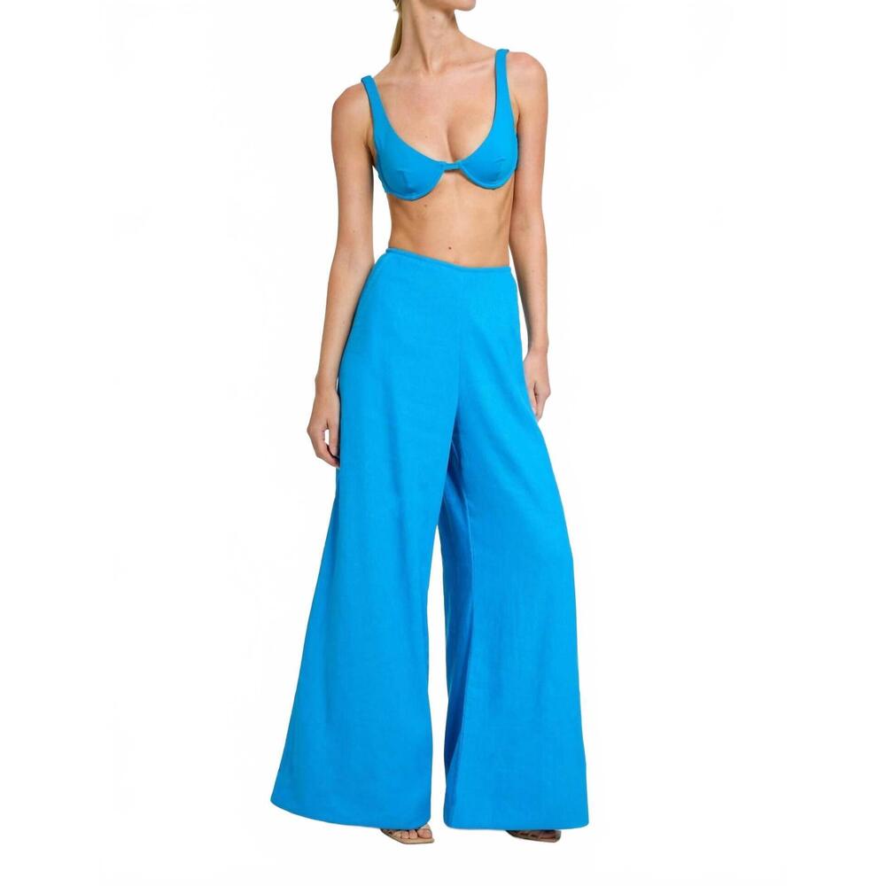 NEW REVEL REY aquablue tahoe wide leg pant in turquoise